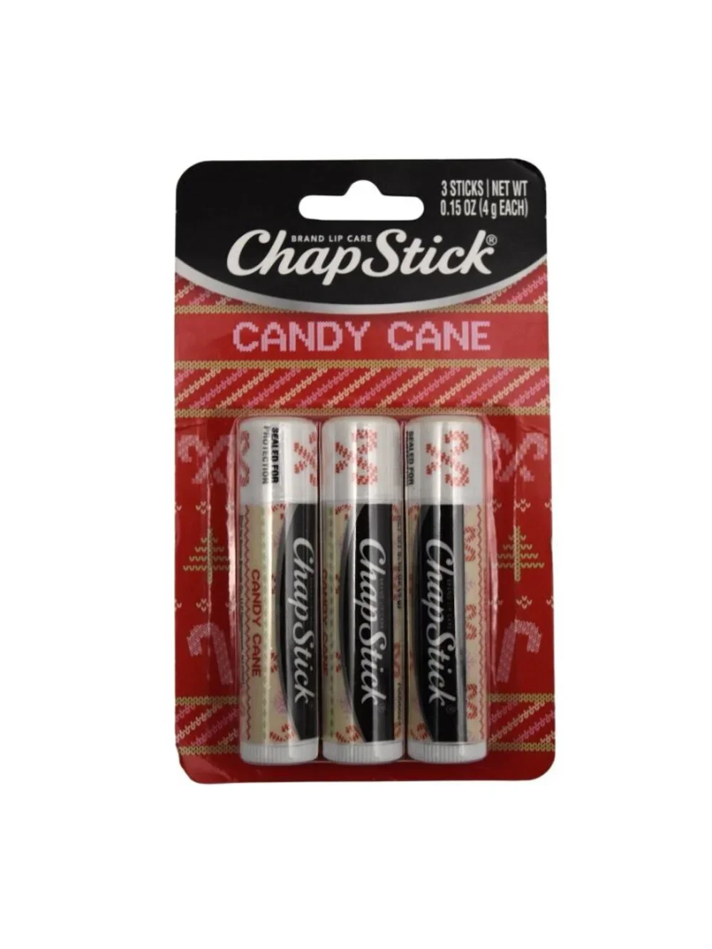 ChapStick Candy Cane Lip Balm 3-Pack - 0.15 Oz Each Holiday Edition
